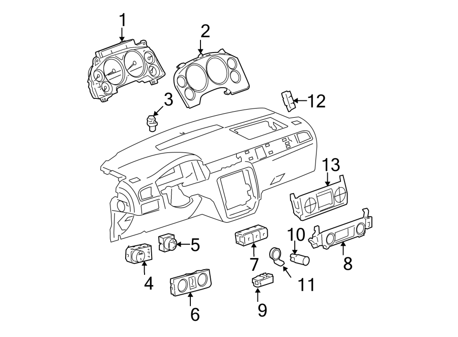 Diagram INSTRUMENT PANEL. CLUSTER & SWITCHES. for your 2017 Chevrolet Camaro LT Coupe 2.0L Ecotec A/T 