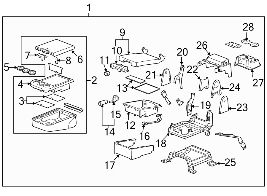 SEATS & TRACKS. FRONT SEAT COMPONENTS. Diagram