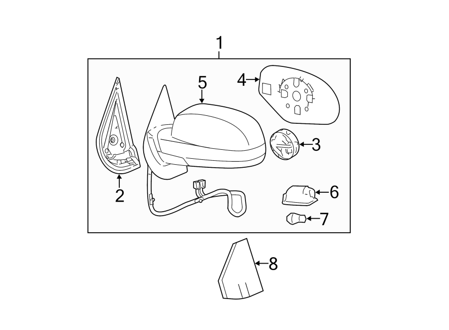 Diagram FRONT DOOR. OUTSIDE MIRRORS. for your 2006 GMC Sierra 3500  SLE Extended Cab Pickup 