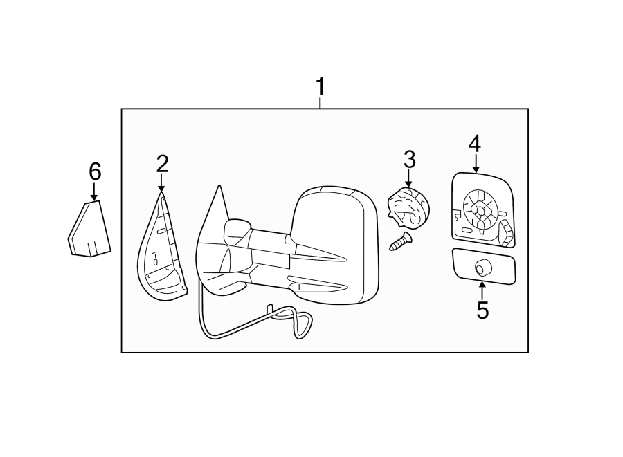 Diagram FRONT DOOR. OUTSIDE MIRRORS. for your 2006 GMC Sierra 3500  SLE Cab & Chassis Fleetside 