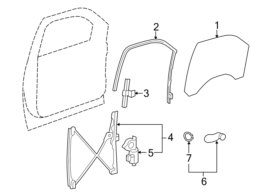 Diagram FRONT DOOR. GLASS & HARDWARE. for your 2022 Chevrolet Spark   