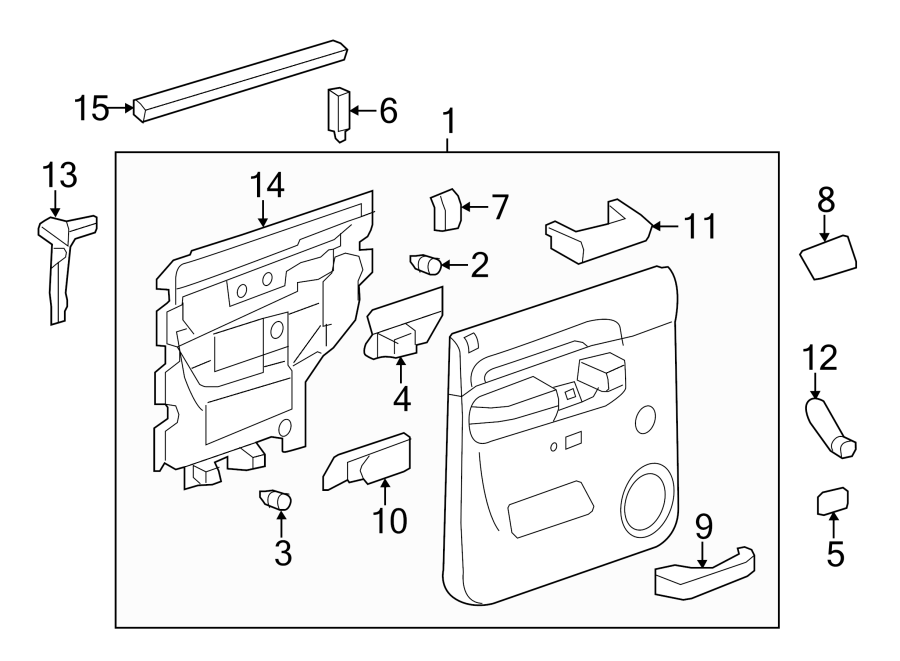 Diagram REAR DOOR. INTERIOR TRIM. for your 2008 Buick Enclave    