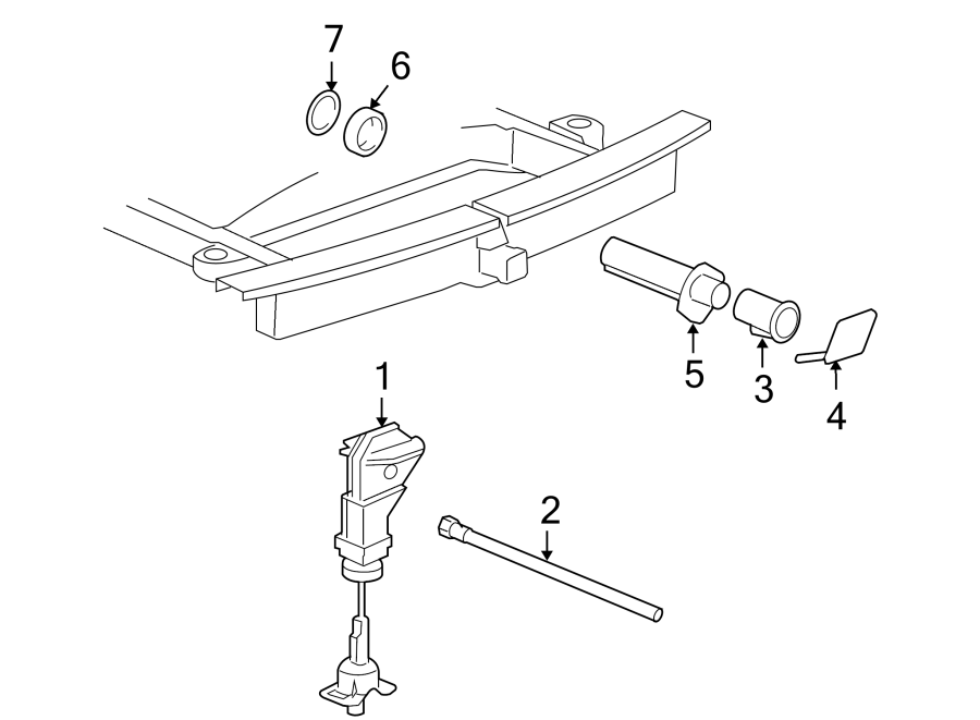 Pick up box. Spare tire carrier. Diagram