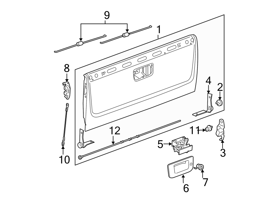 Diagram PICK UP BOX. for your 2007 Chevrolet Silverado 1500 LTZ Crew Cab Pickup Fleetside 6.0L Vortec V8 A/T RWD 