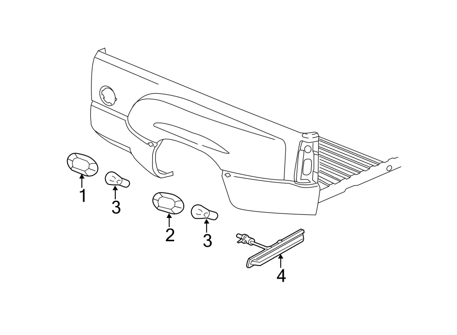 Diagram REAR LAMPS. IDENTIFICATION LAMPS. for your 2009 Chevrolet Silverado 3500 HD LT Standard Cab Pickup Fleetside 6.6L Duramax V8 DIESEL A/T RWD 