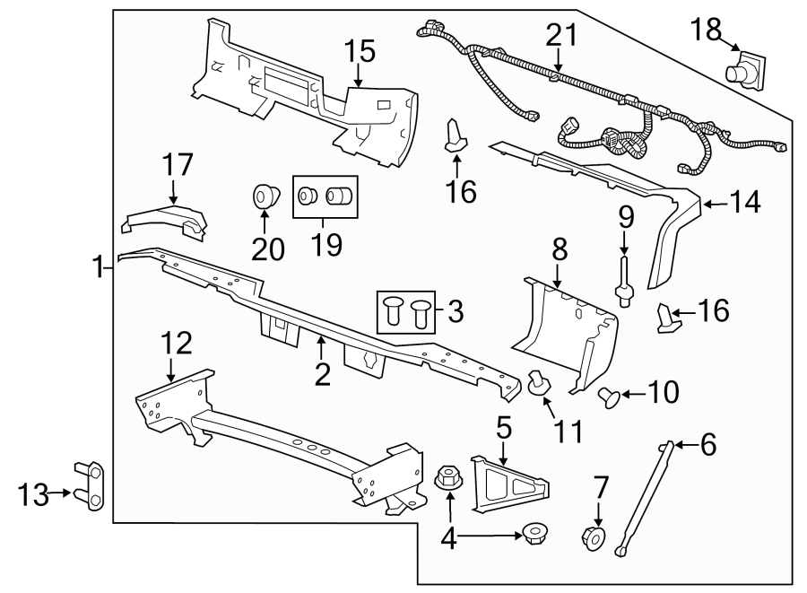 Diagram REAR BUMPER. BUMPER & COMPONENTS. for your 2013 Cadillac