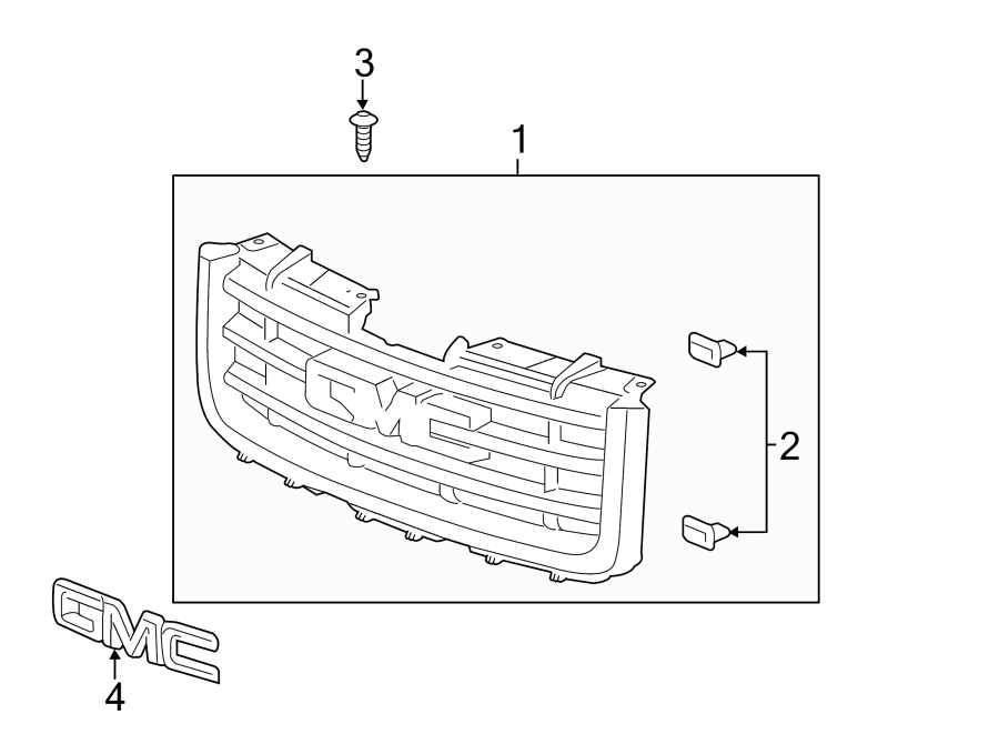 GRILLE & COMPONENTS. Diagram