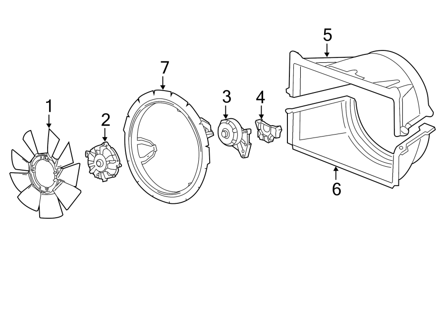 Diagram COOLING FAN. for your 1995 Chevrolet K2500  Base Standard Cab Pickup Fleetside 4.3L Chevrolet V6 A/T 