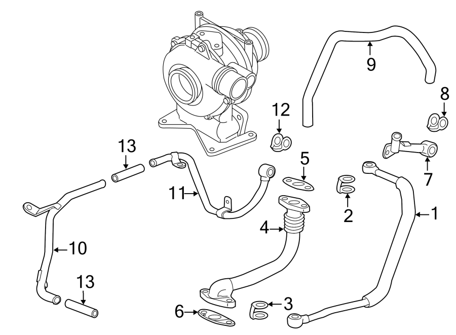 Diagram TURBOCHARGER & COMPONENTS. for your Chevrolet