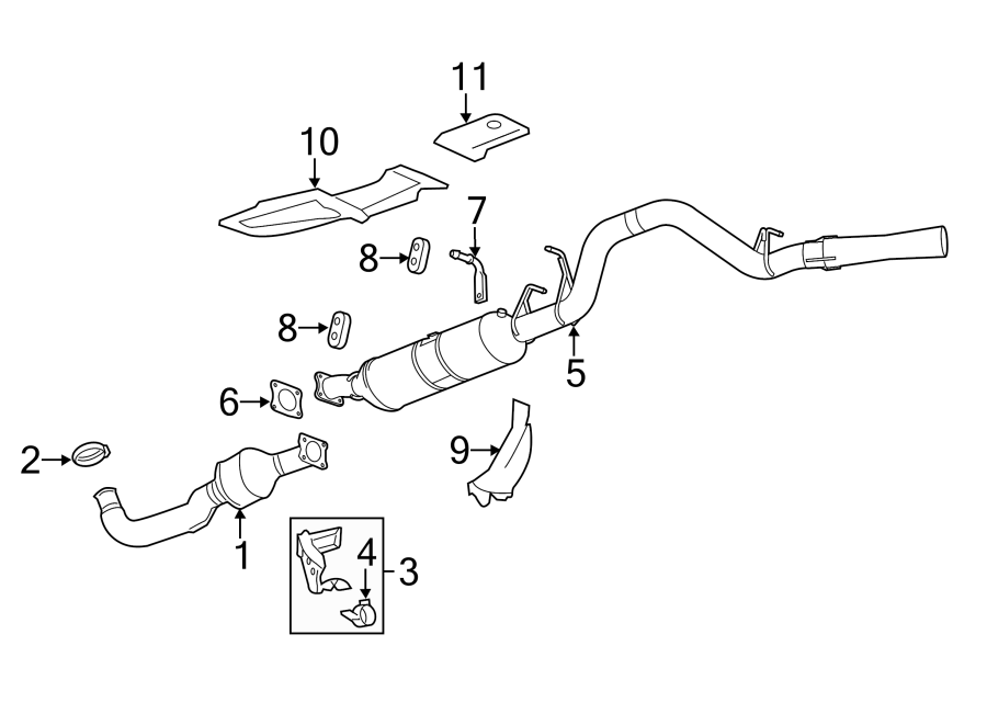 Diagram Exhaust system. Exhaust components. for your 2013 Chevrolet Silverado 1500 WT Standard Cab Pickup  