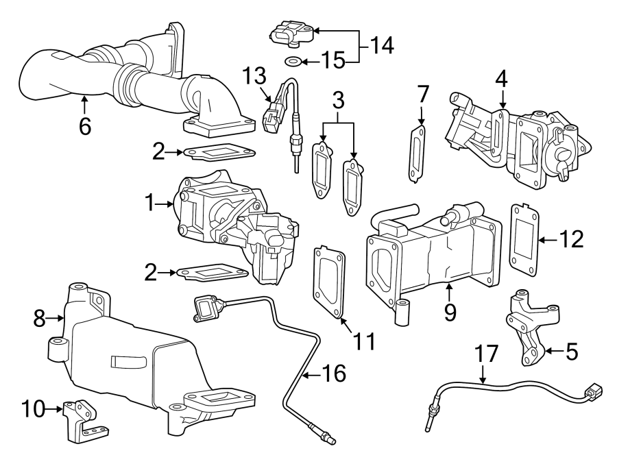 Diagram Emission system. Emission components. for your 2013 Chevrolet Silverado 2500 HD LT Crew Cab Pickup Fleetside 6.0L Vortec V8 CNG A/T RWD 