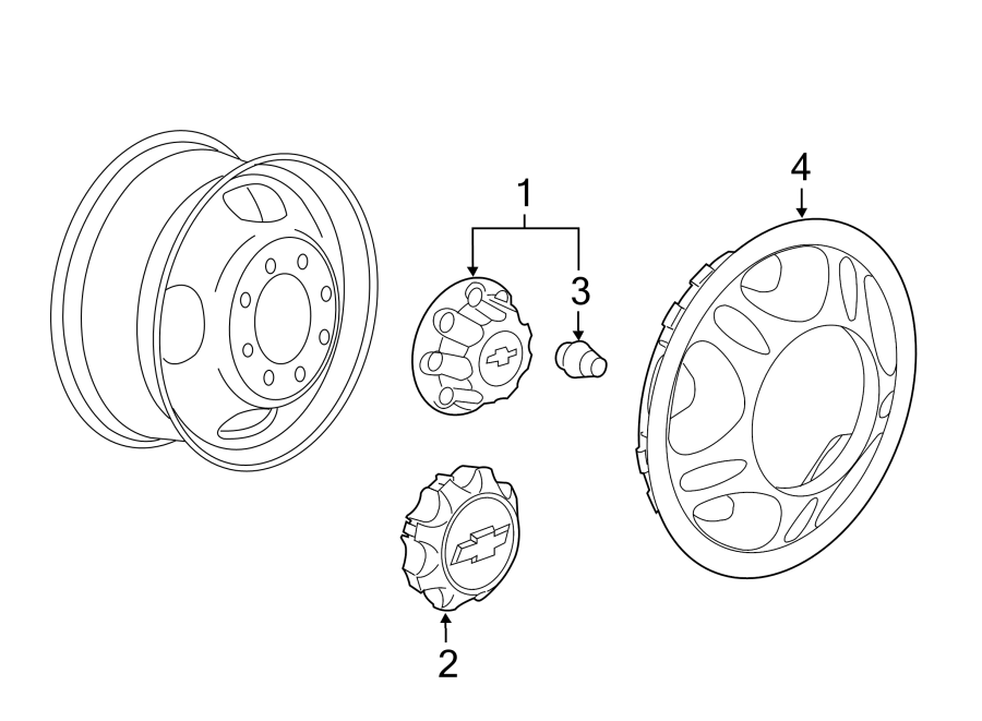 Diagram COVERS & TRIM. for your 2022 Chevrolet Silverado 1500 WT Extended Cab Pickup Fleetside 5.3L EcoTec3 V8 A/T 4WD 