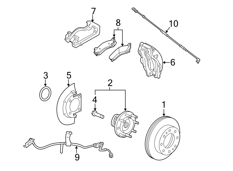 Diagram FRONT SUSPENSION. BRAKE COMPONENTS. for your 2012 GMC Sierra 2500 HD 6.0L Vortec V8 A/T RWD SLE Standard Cab Pickup Fleetside 