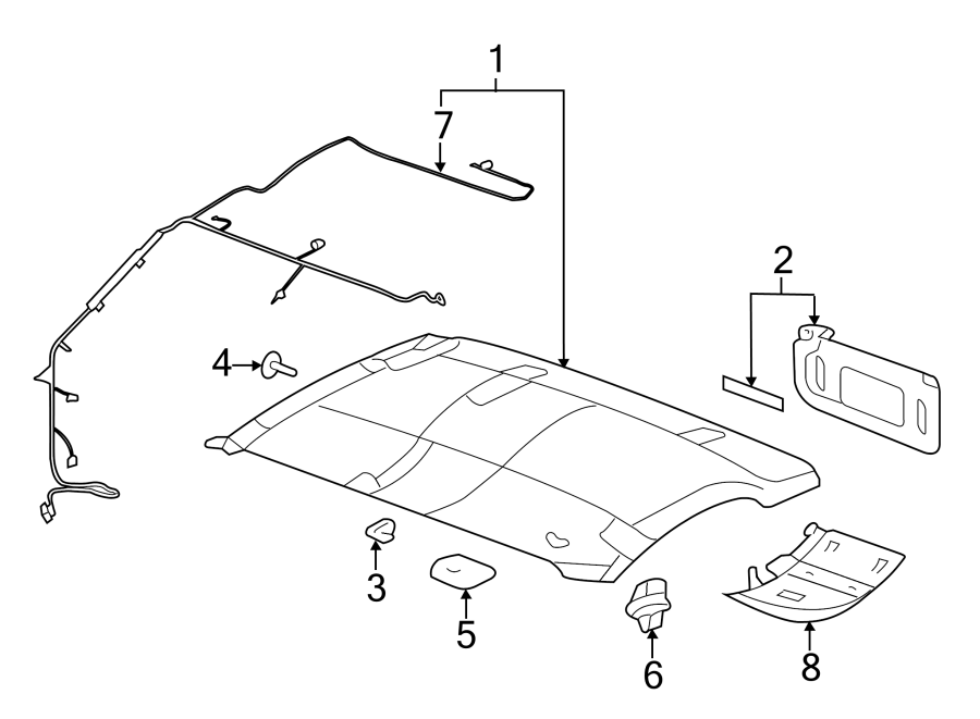 Diagram INTERIOR TRIM. for your 2013 Buick Enclave  Base Sport Utility 3.6L V6 A/T AWD 