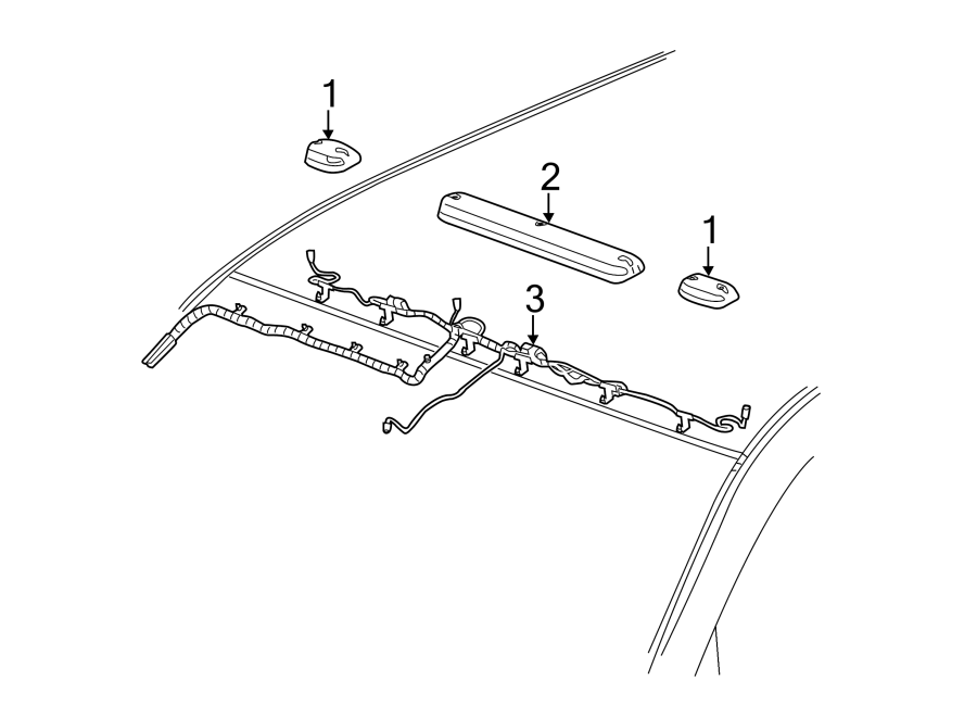 Diagram ROOF LAMPS. for your 2007 GMC Sierra 1500 Classic SL Extended Cab Pickup Fleetside 4.3L Vortec V6 A/T RWD 