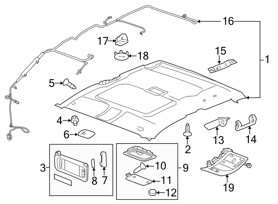 Diagram INTERIOR TRIM. for your 2019 Cadillac ATS   