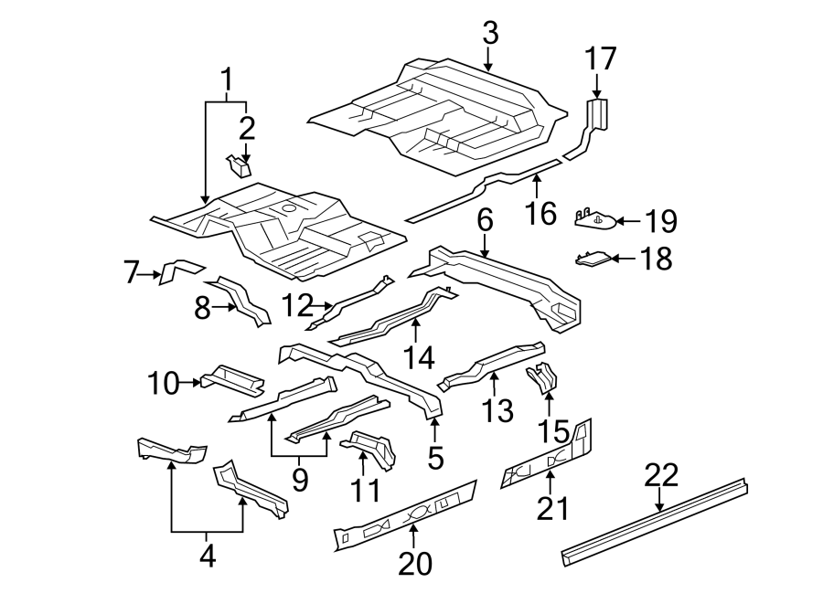 Diagram FLOOR. for your 1997 Buick Century   