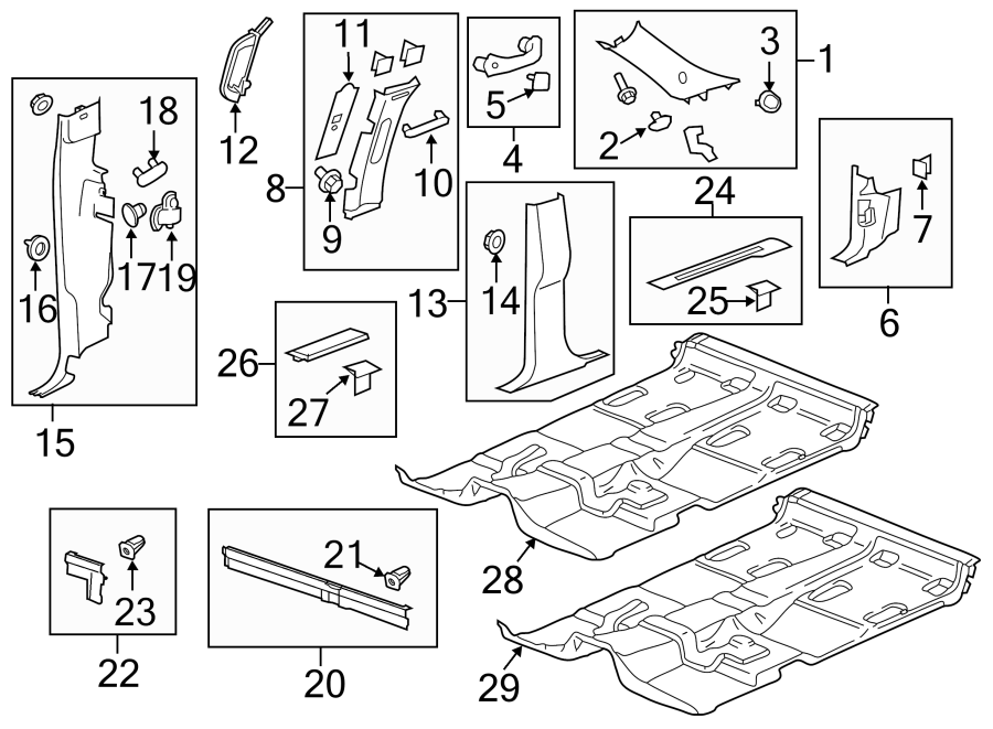 Diagram INTERIOR TRIM. for your 2005 Chevrolet Colorado   