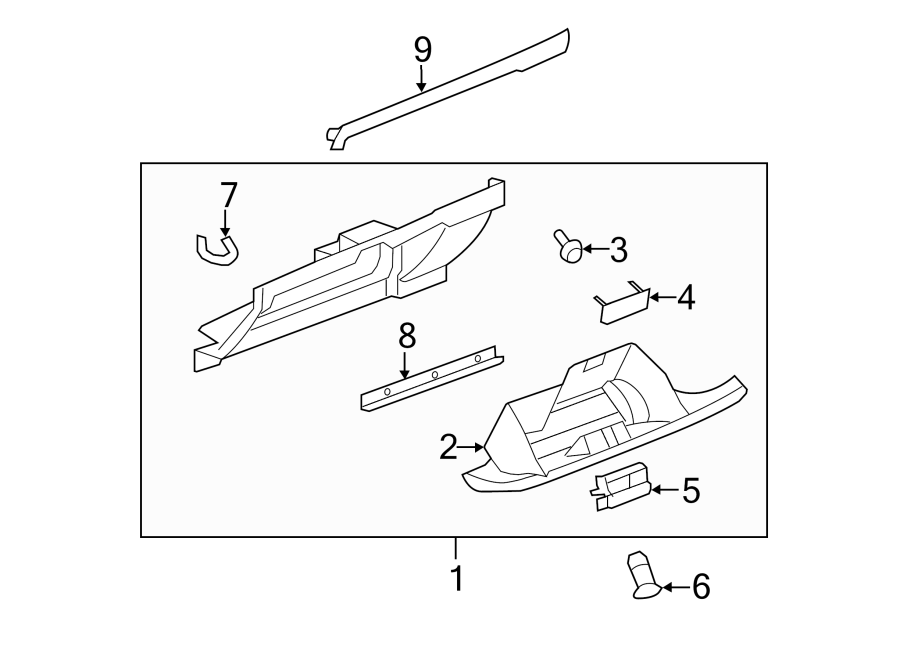 Diagram INSTRUMENT PANEL. GLOVE BOX. for your 2013 Chevrolet Silverado   