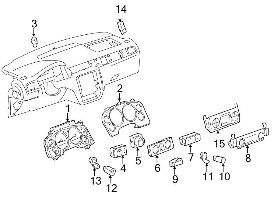 Diagram INSTRUMENT PANEL. CLUSTER & SWITCHES. for your 2017 Chevrolet Camaro LT Coupe 2.0L Ecotec A/T 