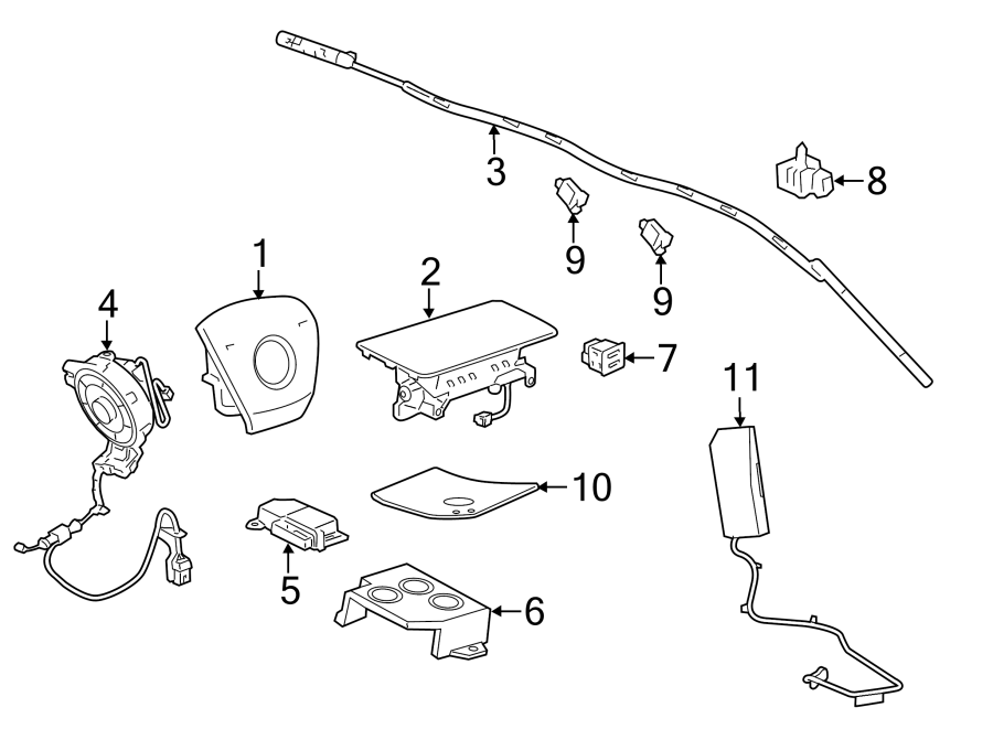 RESTRAINT SYSTEMS. AIR BAG COMPONENTS. Diagram