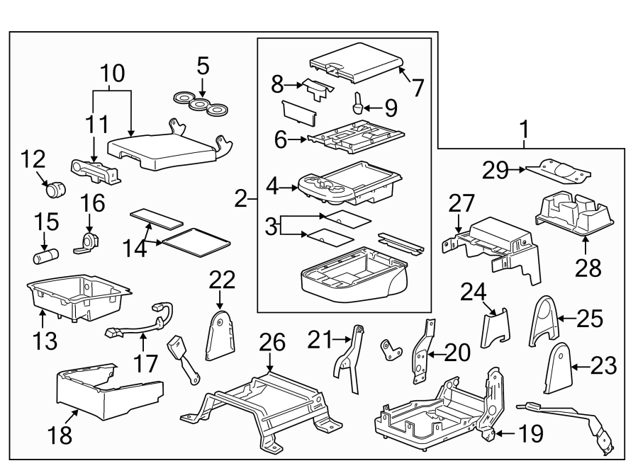 SEATS & TRACKS. FRONT SEAT COMPONENTS. Diagram