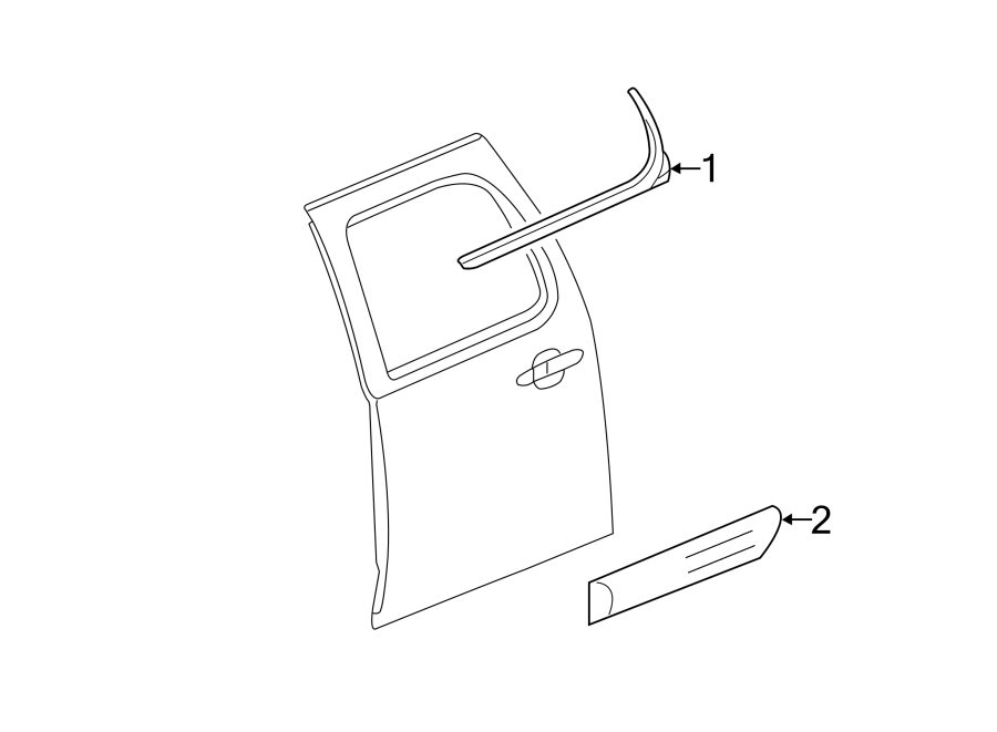 Diagram REAR DOOR. EXTERIOR TRIM. for your 2008 Buick Enclave    