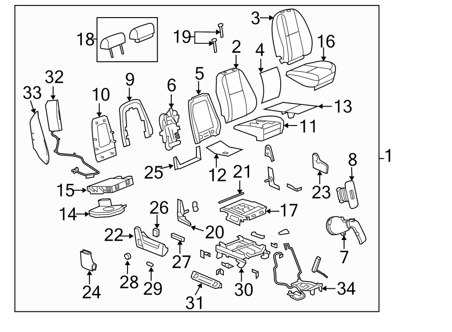 Diagram SEATS & TRACKS. FRONT SEAT COMPONENTS. for your 1990 Buick Century   