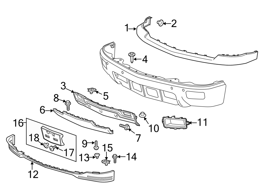 Diagram FRONT BUMPER. BUMPER & COMPONENTS. for your GMC Sierra 1500 Classic  