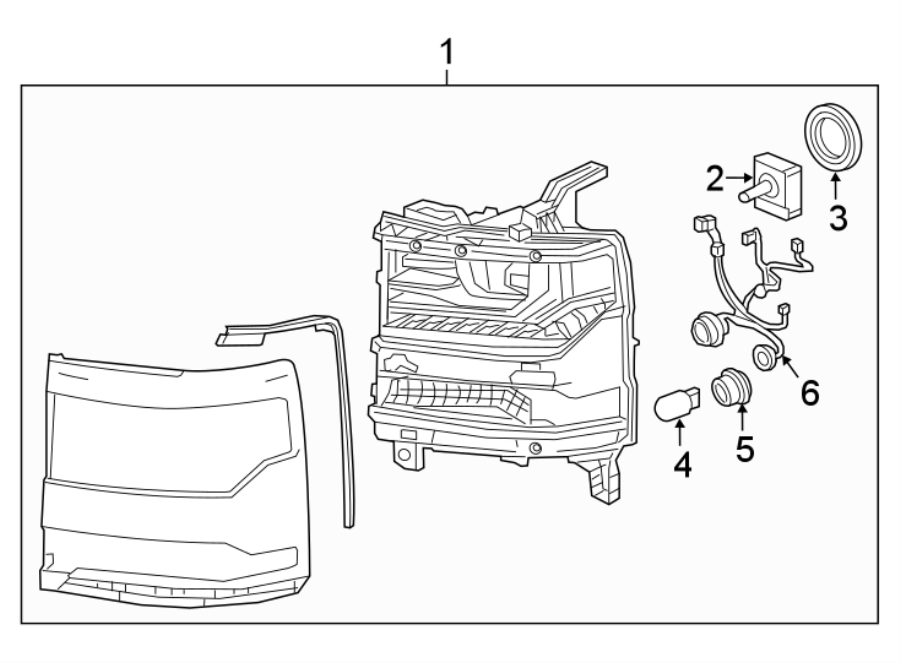 1FRONT LAMPS. HEADLAMP COMPONENTS.https://images.simplepart.com/images/parts/motor/fullsize/GH14032.png