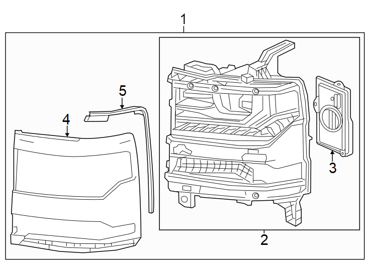 Diagram Front lamps. Headlamp components. for your Buick Century  