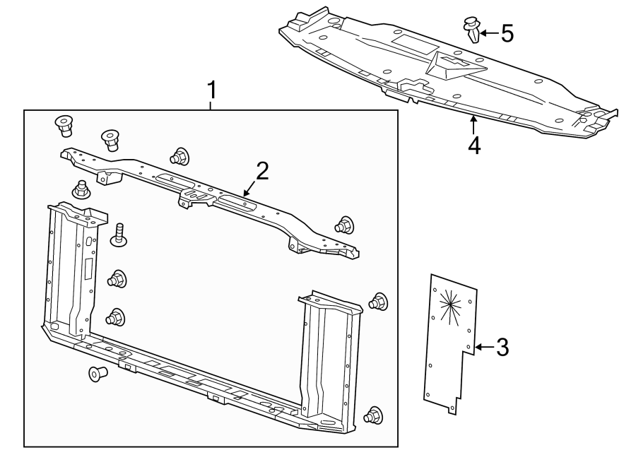 Diagram RADIATOR SUPPORT. for your 2015 GMC Sierra 2500 HD 6.6L Duramax V8 DIESEL A/T 4WD SLE Standard Cab Pickup Fleetside 