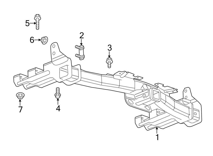 Diagram FRAME. TRAILER HITCH COMPONENTS. for your 2002 GMC Sierra 2500 HD SLE Standard Cab Pickup Fleetside  