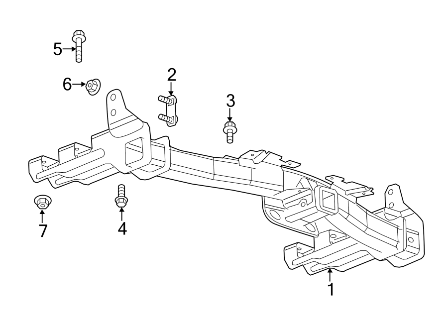 Diagram Frame. Trailer hitch components. for your 2002 GMC Sierra 2500 HD SLE Standard Cab Pickup Fleetside  