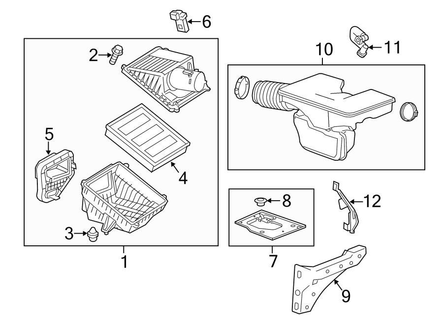 Diagram AIR INTAKE. for your 2018 Chevrolet Spark   