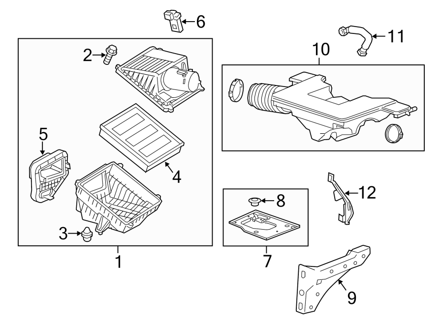 Diagram AIR INTAKE. for your 2013 Chevrolet Silverado   