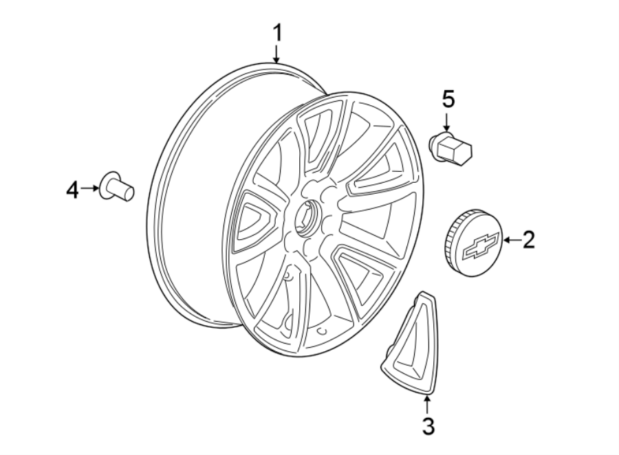 Diagram WHEELS. for your 2019 Chevrolet Silverado 1500 Custom Crew Cab Pickup Fleetside 5.3L EcoTec3 V8 A/T RWD 