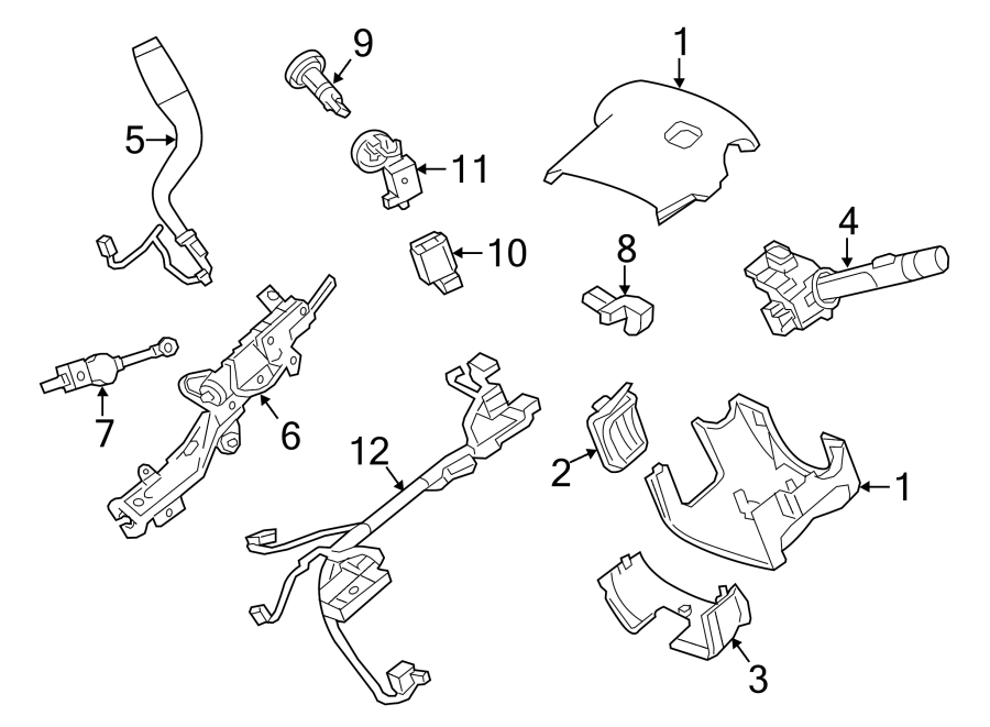 Diagram STEERING COLUMN. SHROUD. SWITCHES & LEVERS. for your 2005 Chevrolet Astro   