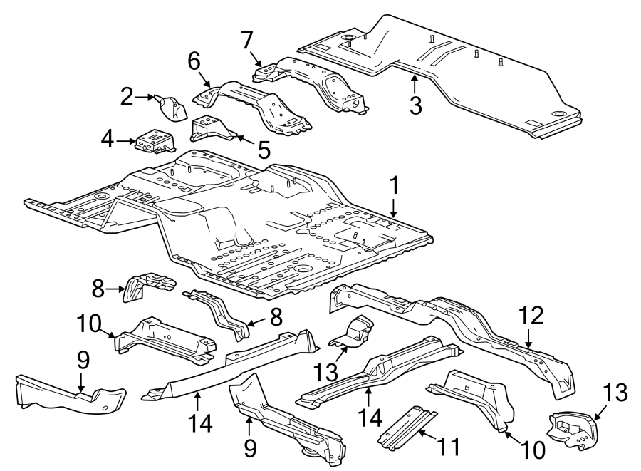 Diagram FLOOR. for your 2021 Chevrolet Camaro  LT Coupe 