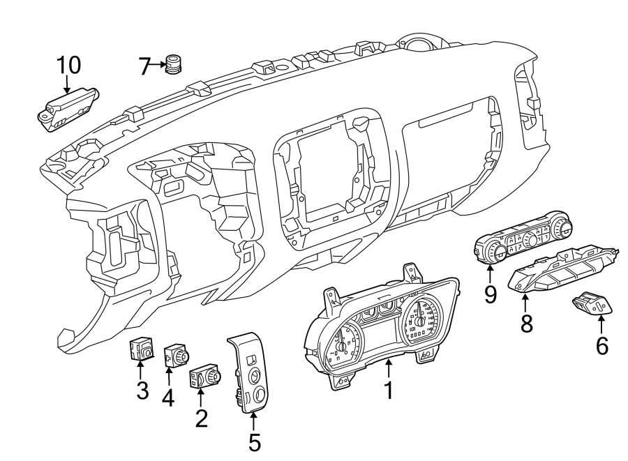 Diagram Instrument panel. Cluster & switches. for your 2001 Buick Century   