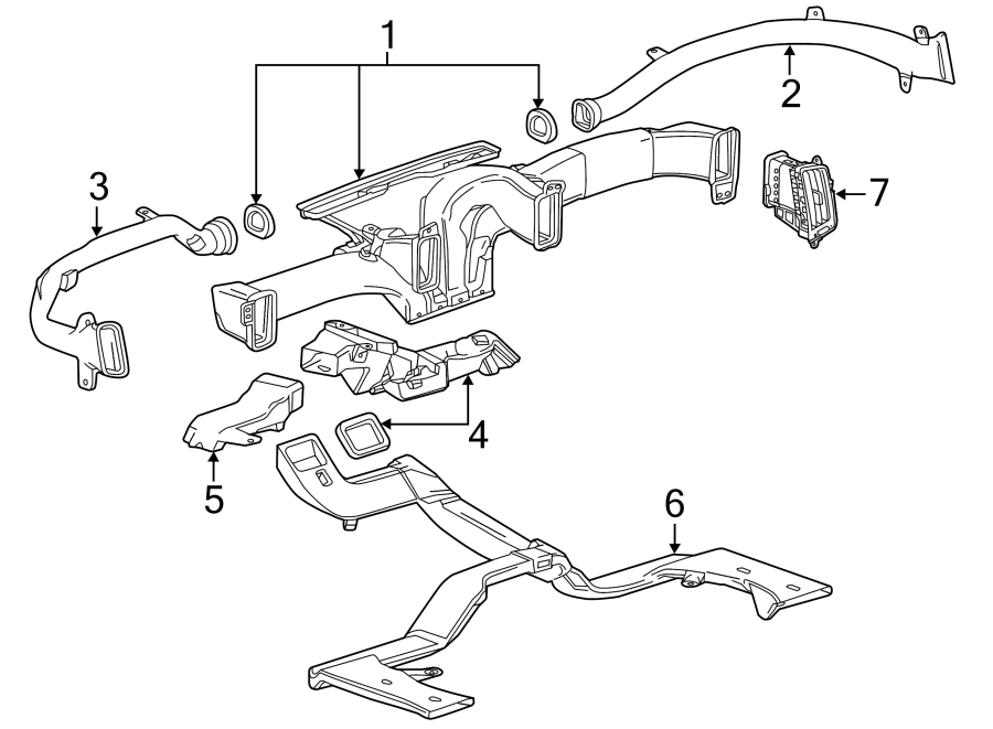 Diagram INSTRUMENT PANEL. DUCTS. for your 2017 Chevrolet Spark  LS Hatchback 