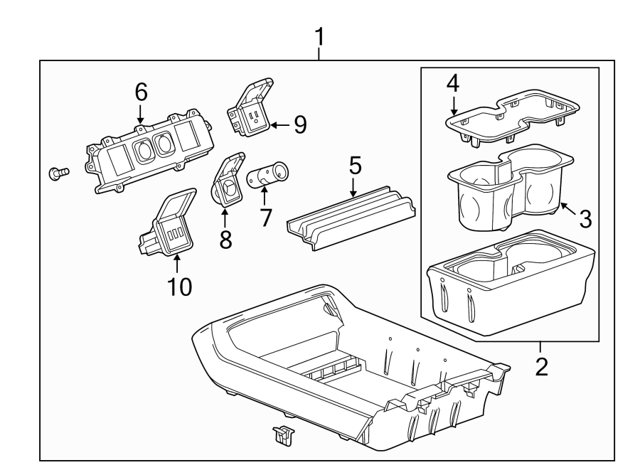 Diagram CENTER CONSOLE. for your 2010 Chevrolet Silverado   