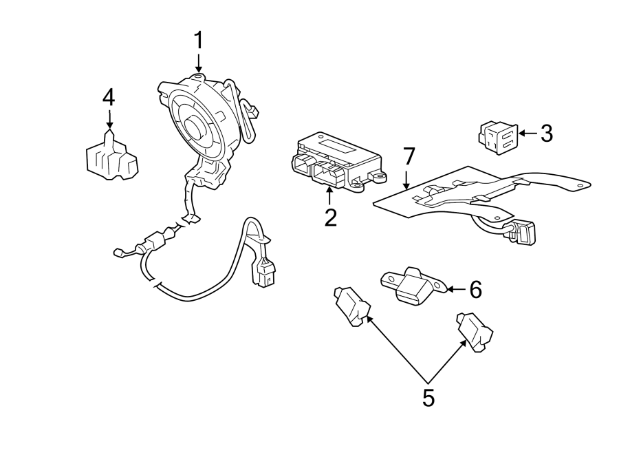 RESTRAINT SYSTEMS. AIR BAG COMPONENTS. Diagram