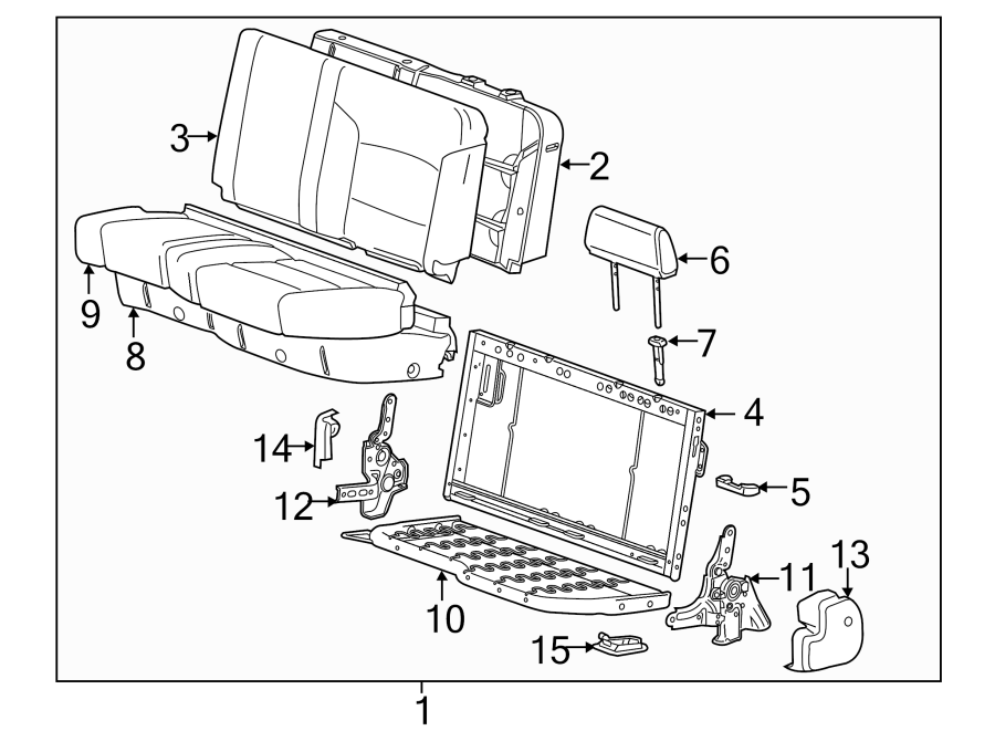 SEATS & TRACKS. REAR SEAT COMPONENTS. Diagram