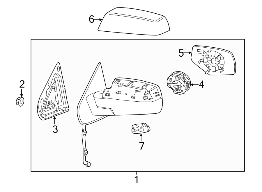 Front door. Outside mirrors. Diagram