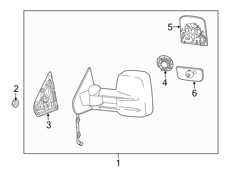 Diagram Front door. Outside mirrors. for your 2006 GMC Sierra 3500  SLE Cab & Chassis Fleetside 