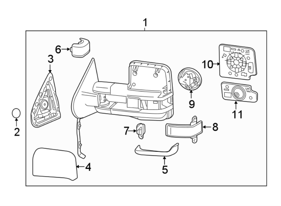 Diagram Front door. Outside mirrors. for your 2006 GMC Sierra 3500  SLE Extended Cab Pickup 