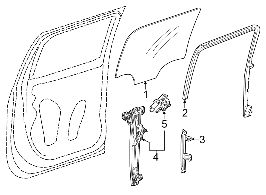 Diagram REAR DOOR. GLASS & HARDWARE. for your Chevrolet Spark  