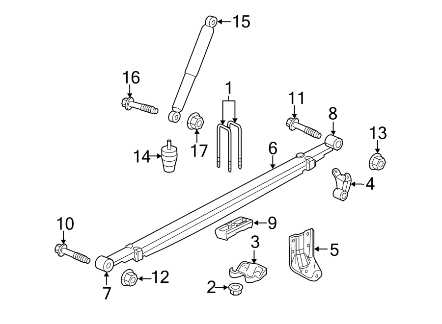 Diagram REAR SUSPENSION. SUSPENSION COMPONENTS. for your 2019 GMC Sierra 2500 HD 6.6L Duramax V8 DIESEL A/T 4WD Denali Crew Cab Pickup Fleetside 