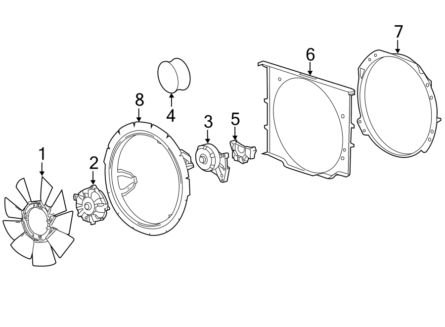 Diagram COOLING FAN. for your 1995 Chevrolet K2500  Base Standard Cab Pickup Fleetside 4.3L Chevrolet V6 A/T 